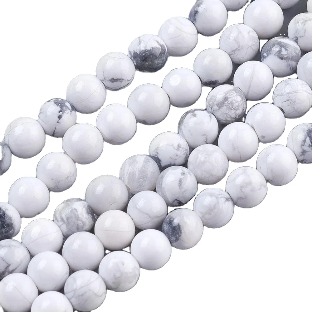 

PandaHall Natural Howlite Round Streng Gemstone Beads