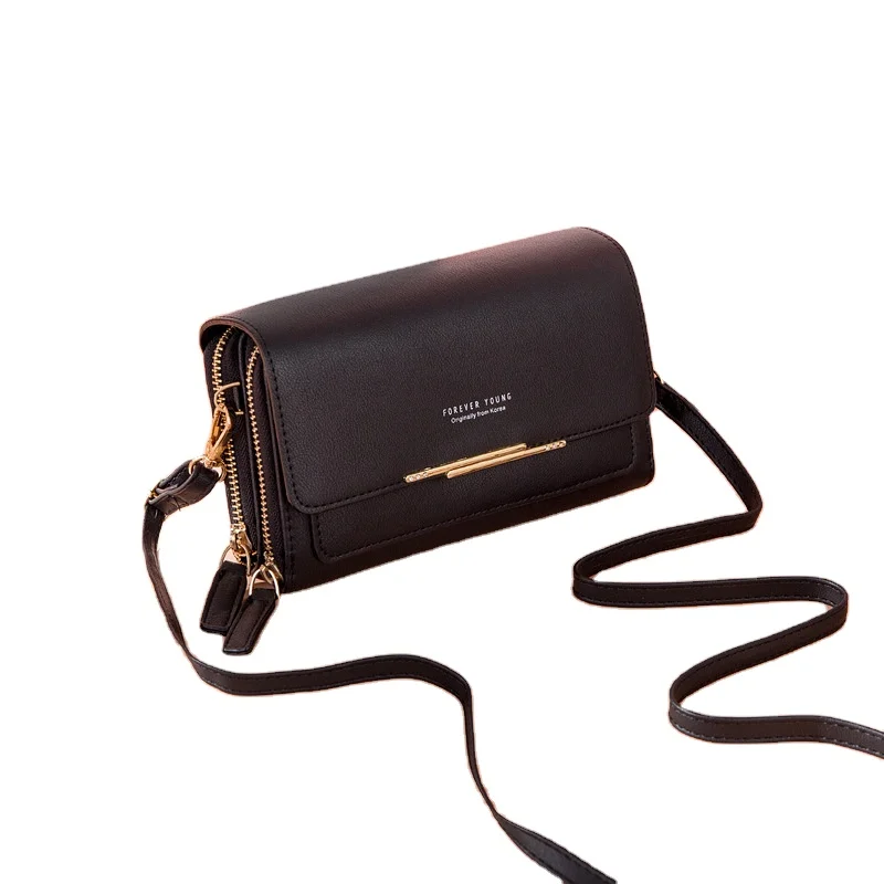 

Shoulder Bags Card Pouch phone bag leather Handbag Case with Long Shoulder Strap, Purple, pink, rose red, royal blue, dark green, yellow, black gray