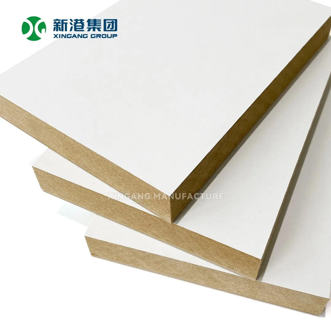 White-faced MDF boards showing the natural brown MDF core at the edges