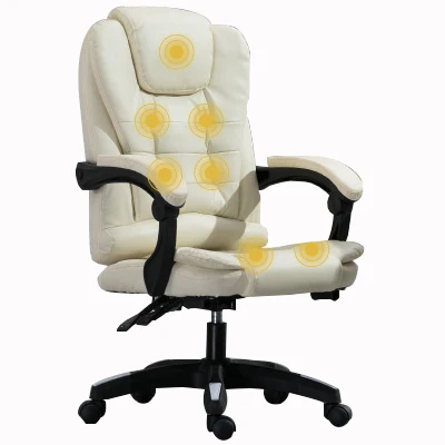 
High-Back Simple Luxury Leather Boss Office Chair with massage function. 