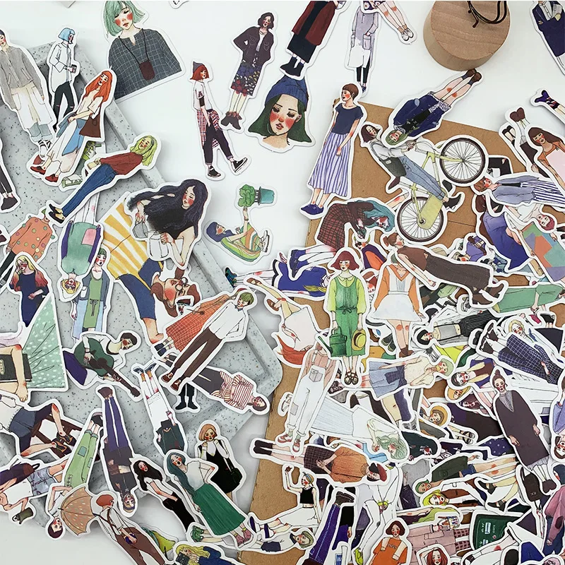 

100/171 pcs per pack Cute Fashion Girl Series Paper Stickers Phone Case Scrapbooking Netbook Sticker Diary Decoration