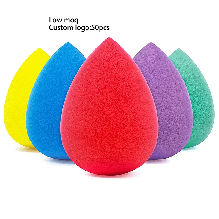 

HZM wholesale red Private Label Makeup Facial Sponge Latex Free Beauty Makeup Sponge Blender, Pink, blue, gray, black, rose red