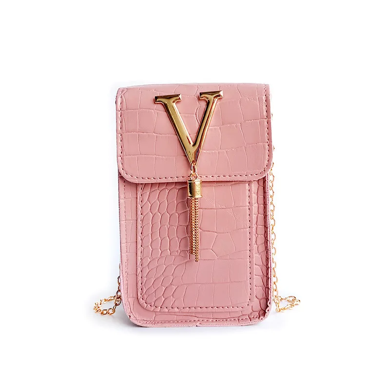 

Wholesale Luxury Designers Lady Leather Handbag Chain Small Messenger Bag Crossbody Women Purse Wallet Women Mobile Phone Purse, Pink,brown,black,white