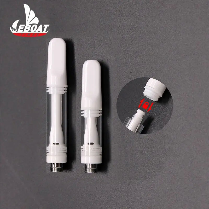 

Childproof design All Ceramic disposable vape cartridge CG05 Empty 510 thread vape cbd oil cartridge 1ml, White