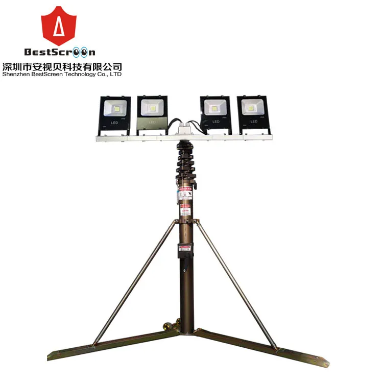 3m25m 3m Mobile Potable Manual Handle Winch Telescopic Mast For