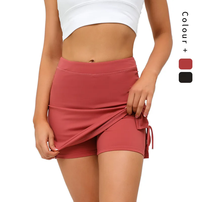 

Wholesale lu'lu Tennis Skirts Push Up High Waist Yoga Sports Shorts Women Workout Fitness Gym Wear Clothes Yoga Skirt Pants