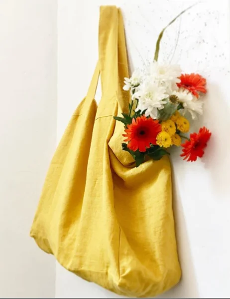 

Reusable eco-friendly 100% linen tote cotton bags with handle, Customized color