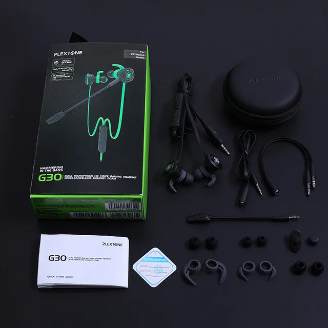 PLEXTONE G30 3.5mm PC Gaming Computer Headphones In-Ear Stereo Bass Noise Cancelling Earphone with Mic for Gamer Sport Earphone - ANKUX.COM