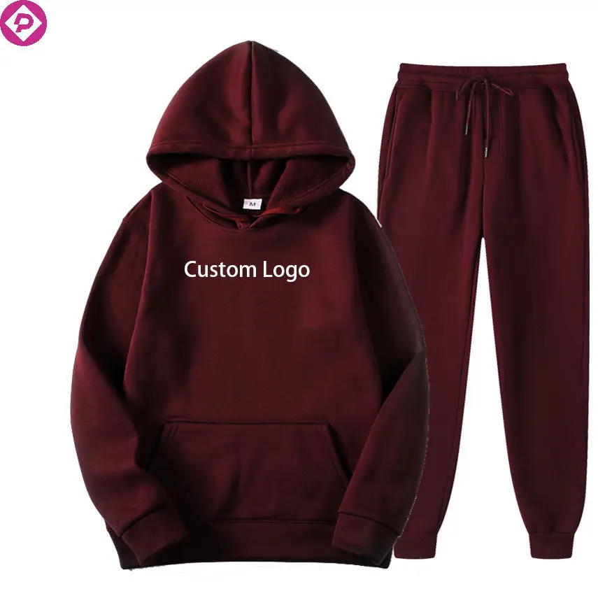 

In Stock Plain Style 220GSM Women 2 Piece Outfits Sweatsuit Polyester Hoodie Sweatshirt and Jogger Sweatpants Tracksuit Sets
