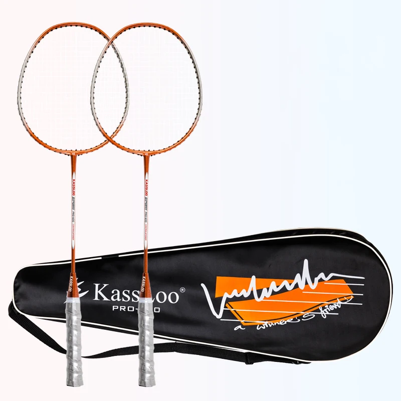 

Hot sale badminton racket set family couples double badminton racquet carbon lightest playing, Blue,orange