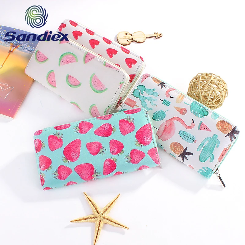 

High quality large size cartoon print wallet women purses stylish women wallet