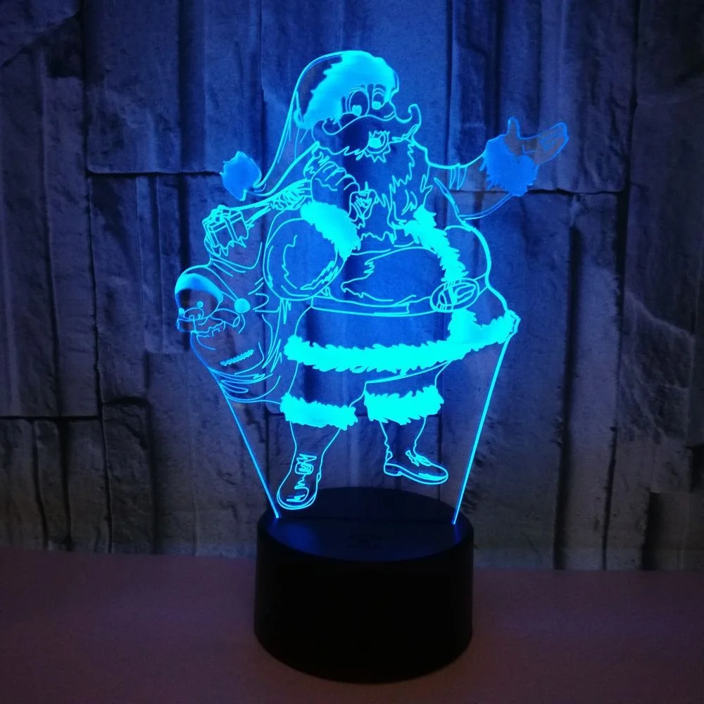Christmas New Year Wholesale Home Decoration 3D Type Vession USB LED Acrylic Lamp