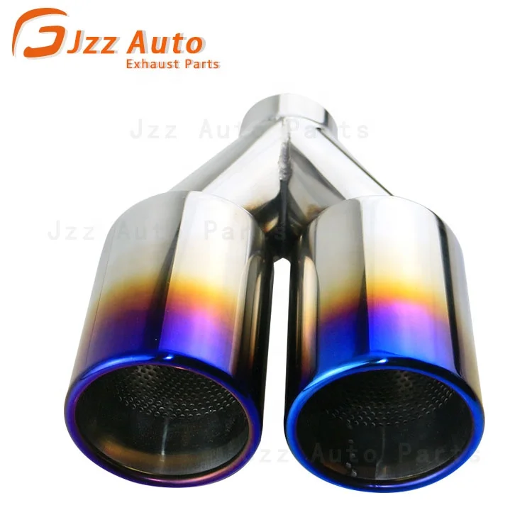 

JZZ universal car 2inch Inlet Double Wall Exhaust Tips 3inch Outlet exhaust muffler tip