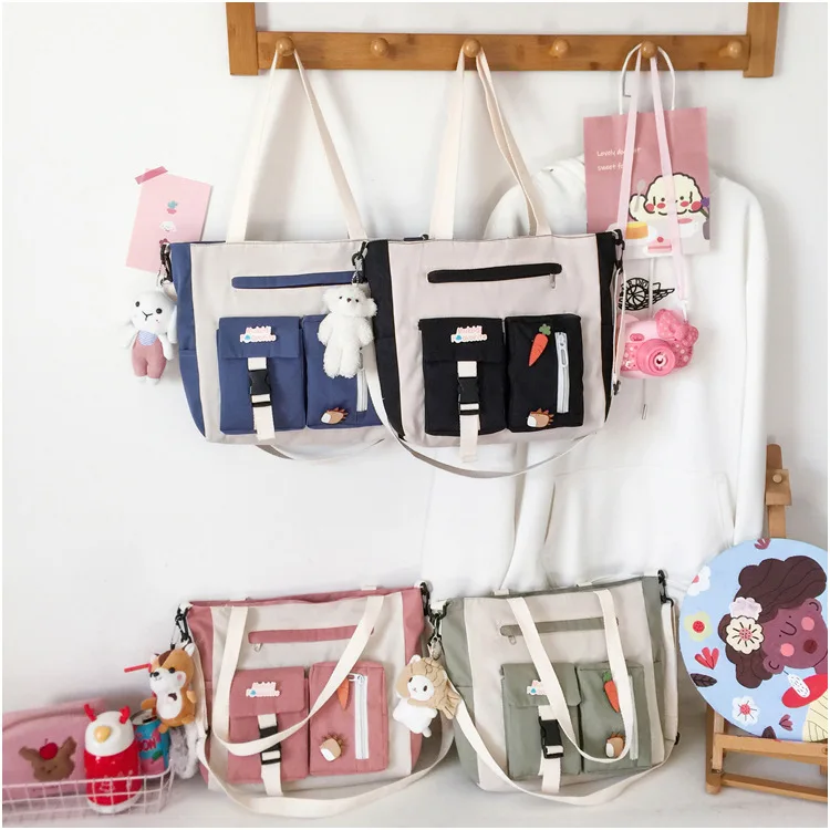 

Fashion Canvas Shopping Shoulder Bag Designer Grocery Bag Trendy Reusable Canvas Bags for Shopping Market Lunch Travel