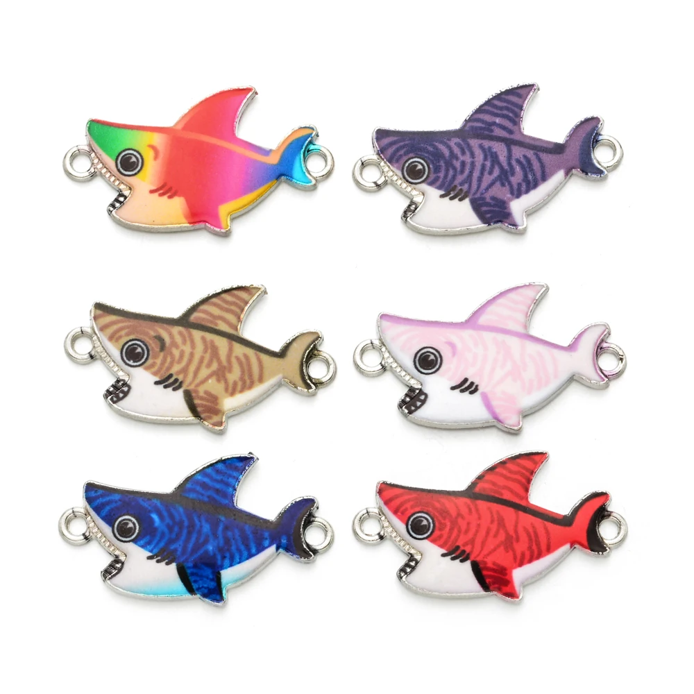 

Color Ocean Shark Charms connectors Pendants For Necklace Bracelet Jewelry Making DIY Handmade, Picture