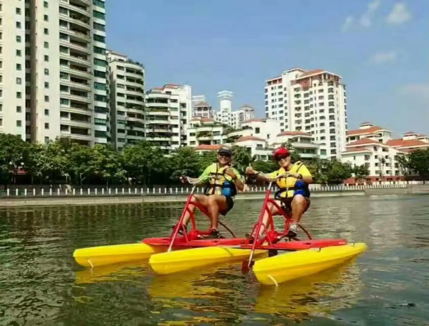 Modern Water Bike Pedal Boat 1 Single 3 Big Wheels Water Bike Water