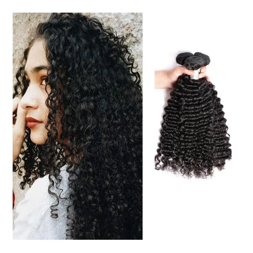 

Virgin Deep Curly Wave Mink Brazilian Hair,Curly Cuticle Aligned Hair Bundles with Closure