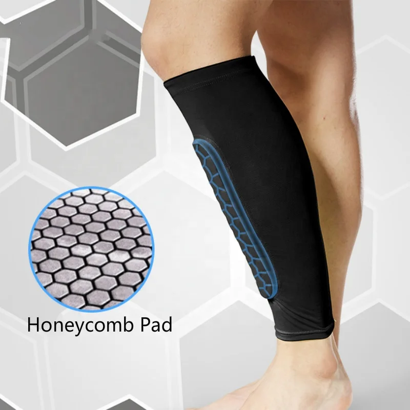 

Soccer Shin Guards Shin Pad Sleeve Football Calf Compression Sleeve with Honeycomb Pad, Black