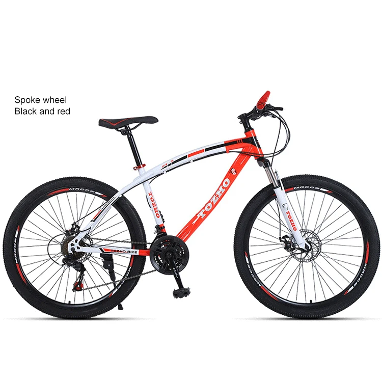 

Mountain bike outdoor adult spoke wheel off-road variable speed bicycle 24/26 inch bicycle, White red, white yellow, white green, white black