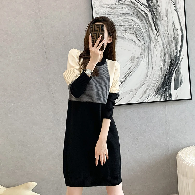 

wholesale sweater dress ribbed sweater dress, Mix color is available