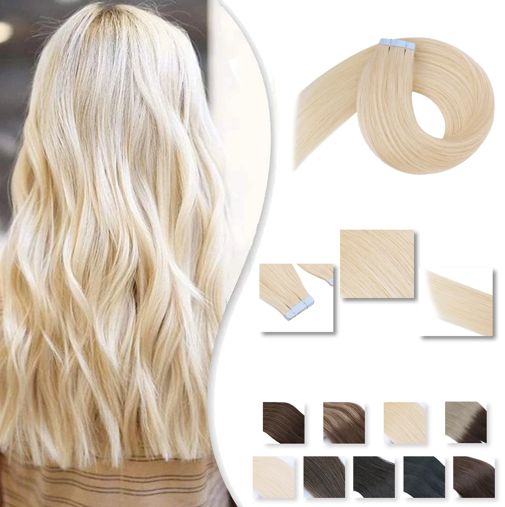 

Natural Virgin Real Remy Human Hair 30inch Seamless Invisible Hair Tape Extensions