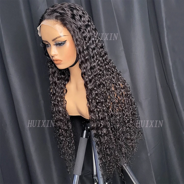 

Wholesale Brazilian Indian Remy Virgin Raw Cuticle Aligned Human Hair deep wave 5x5 transparent lace closure wig
