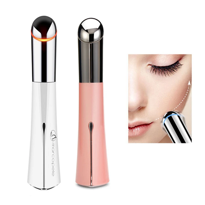 

Portable Face Pen Handheld Beauty Device Mini Electric Ion Eye Massager Rechargeable Anti-puffiness Hot And Cold Facial Massager, White;pink