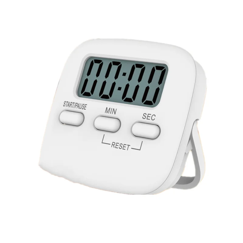 

High quality LCD display cake cooking magnetic alarm clock digital countdown kitchen timer, White