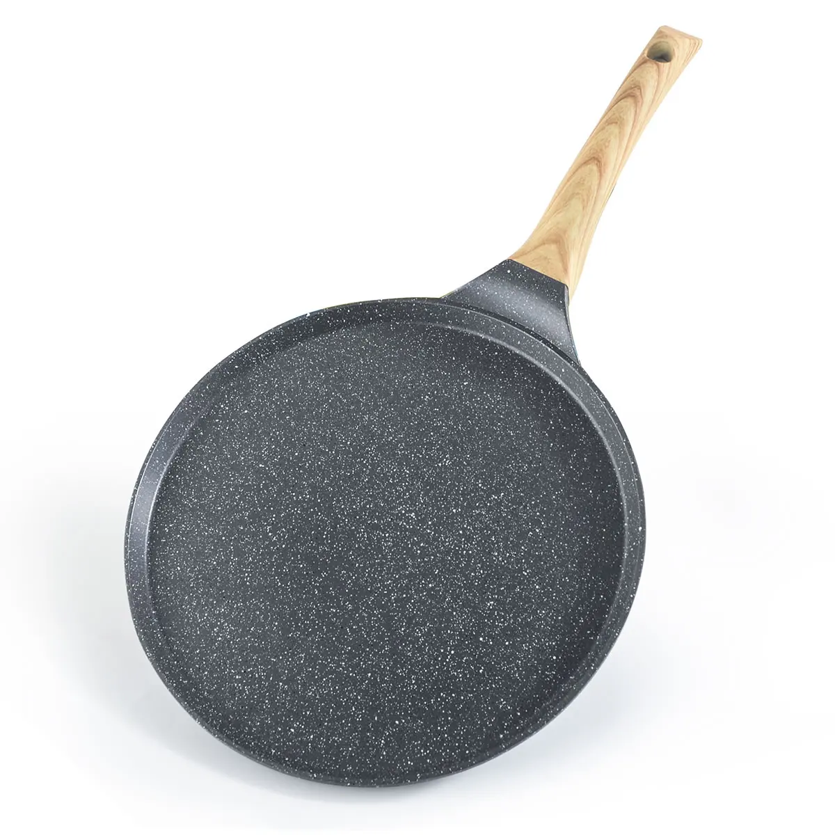 

Yijia hot selling frying pan Maifan stone pot non-stick aluminum cookware with wood grain handle