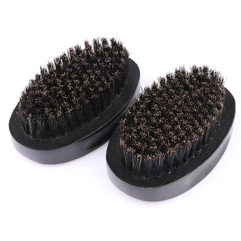 

Men's Beard Brush Bristle Hand Cleaning Brush Hair Salon Oil Head Brush Styling Tool, Black