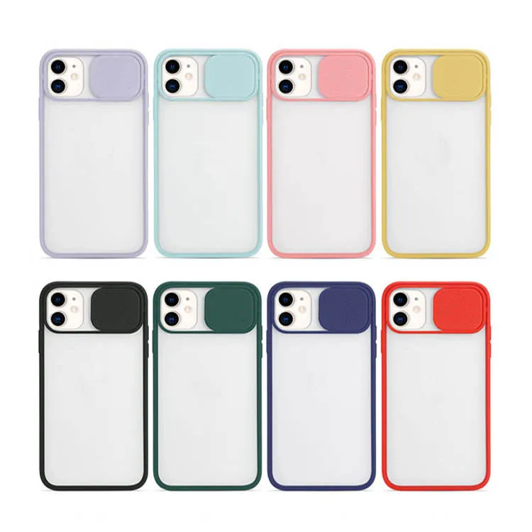 For iPhone 11 Case with Slide Camera Cover Protect Design Frosted Case Lightweight Case for iPhone 12