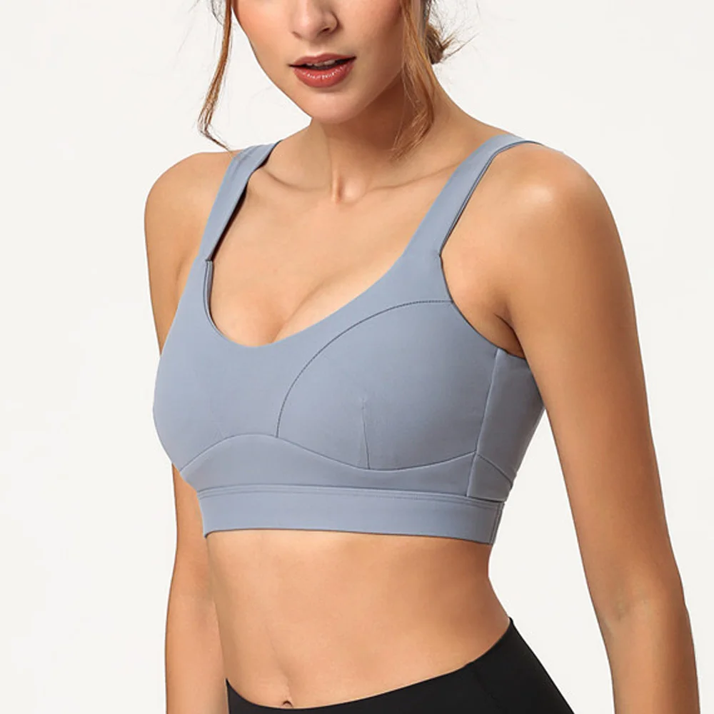 

Yoga Fitness Sport Bra High Support Breathable Full Coverage Cleavage Backless Riding Sport Bra, White,black