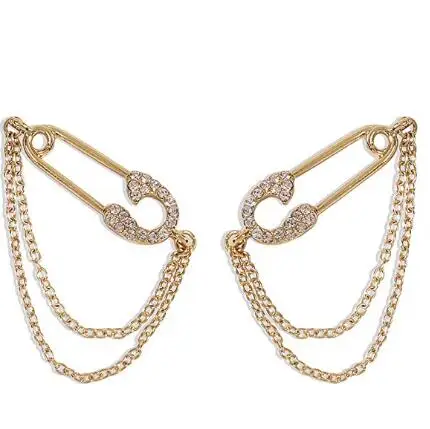 

Zircon Earrings Durable Anti Allergy Paper Clip Earrings for Women