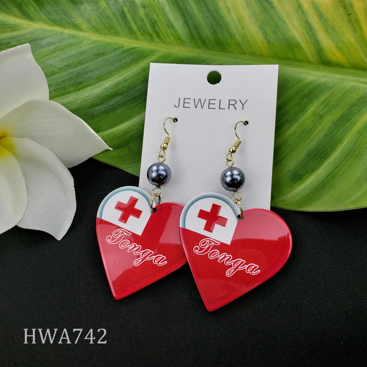 

Hawaiian fashion heart earrings acrylic hawaiian earrings for women