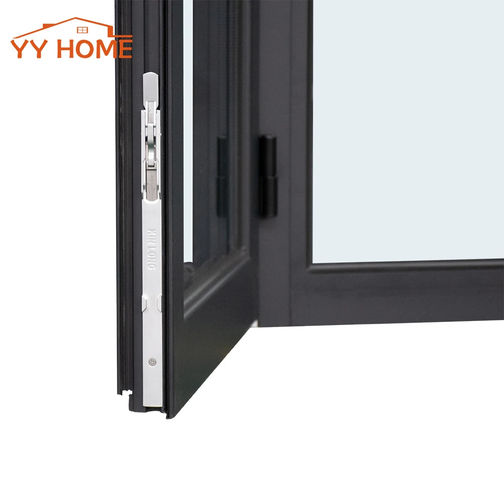 Double glazed aluminium glass casement door hinged door french door exterior open