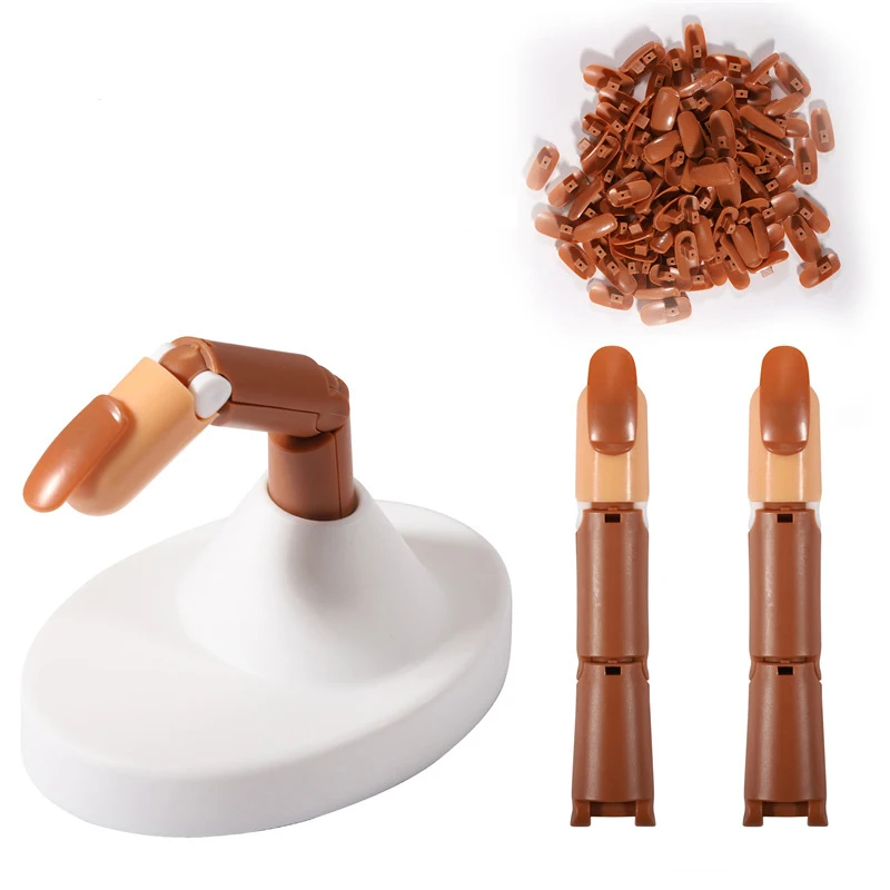 

Hot Selling Practice Realistic Trainer Nail Art Practice Hand Training Silicone Nail Practice Hand For Nail Academy, Brown