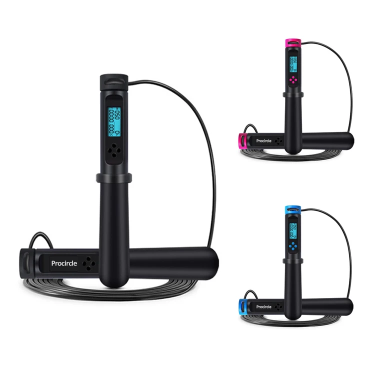 

Adjustable Smart Digital Jump Rope, Black + red, black + blue, black