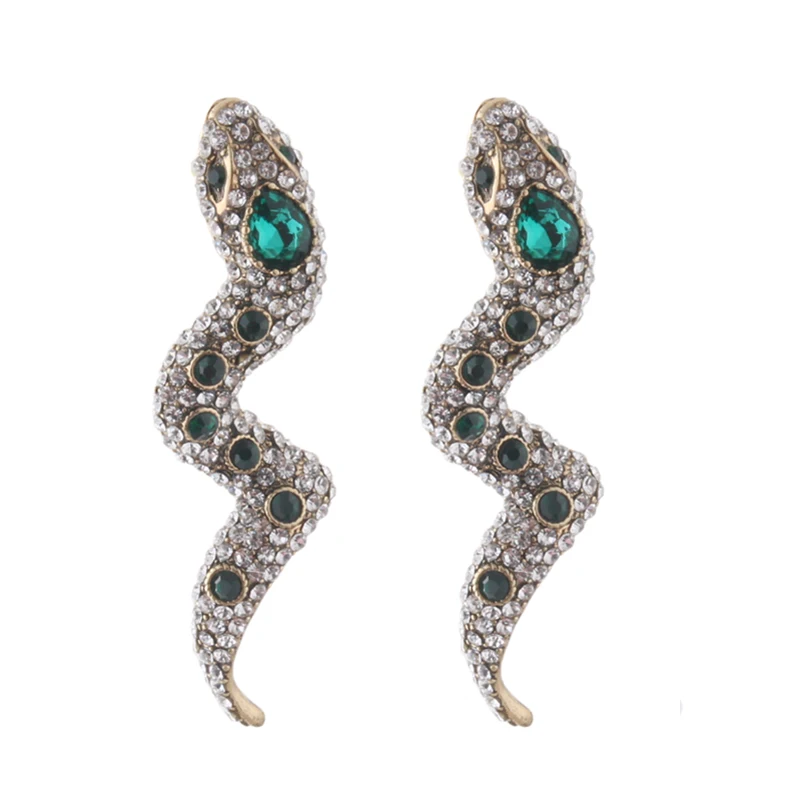 

NeeFu WoFu Snake earrings for Woman Ear Zinc alloy Rhinestone Large Brinco Accessories Oorbellen Earrings