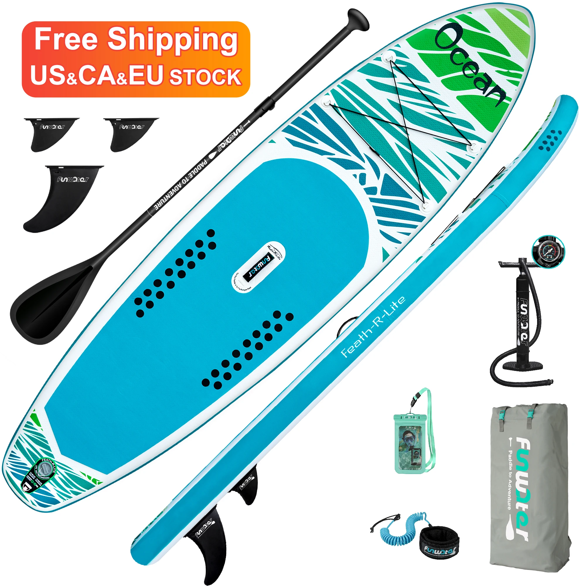 

FUNWATER Free Shipping Dropshipping OEM 10'6" Sup paddle inflatable surfboard board paddle board mold for sale cheap