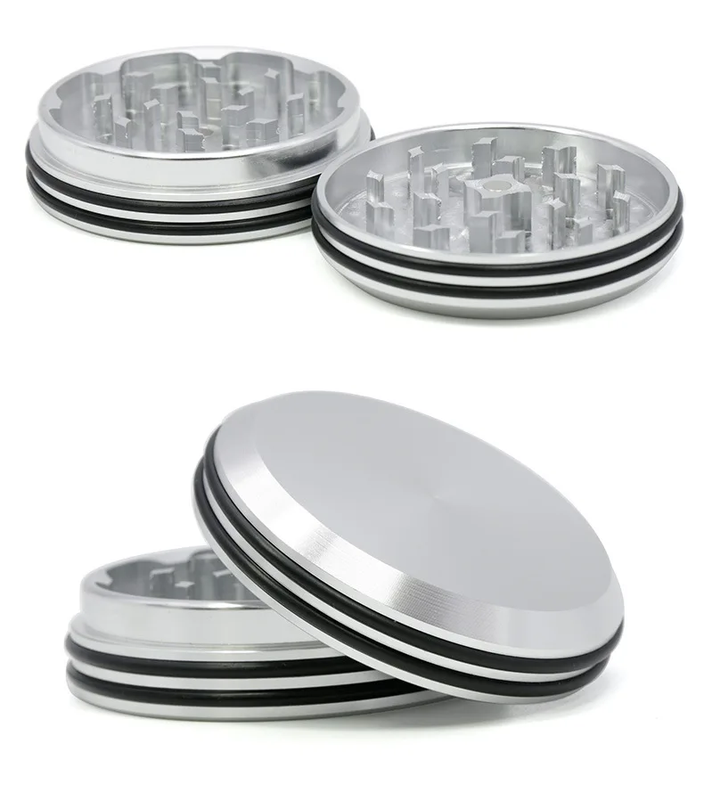new design smoking Accessories 2 pieces 63mm Aluminum alloy grinder with herb weed grinder
