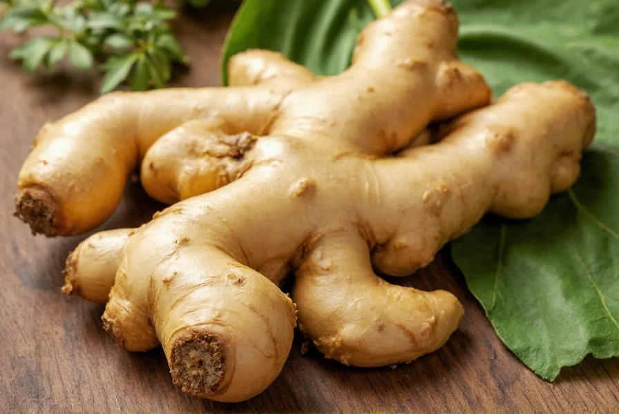 Fresh organic ginger rhizomes with visible growth buds ready for planting