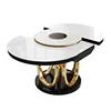 2019 popular dining set furniture round foldable dining table tops for dining room