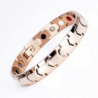 

4 in 1 energy element health stainless steel jewelry bio magnetic therapeutic bracelet