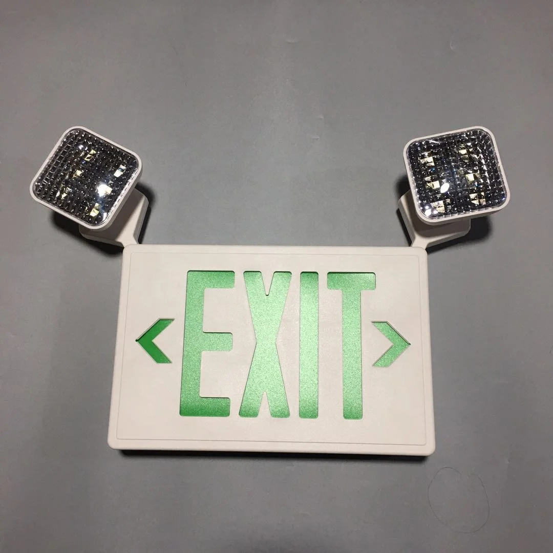 Adjustable Twin spots Emergency Light Led Lamp Exit Sign Lights Combo with UL listed