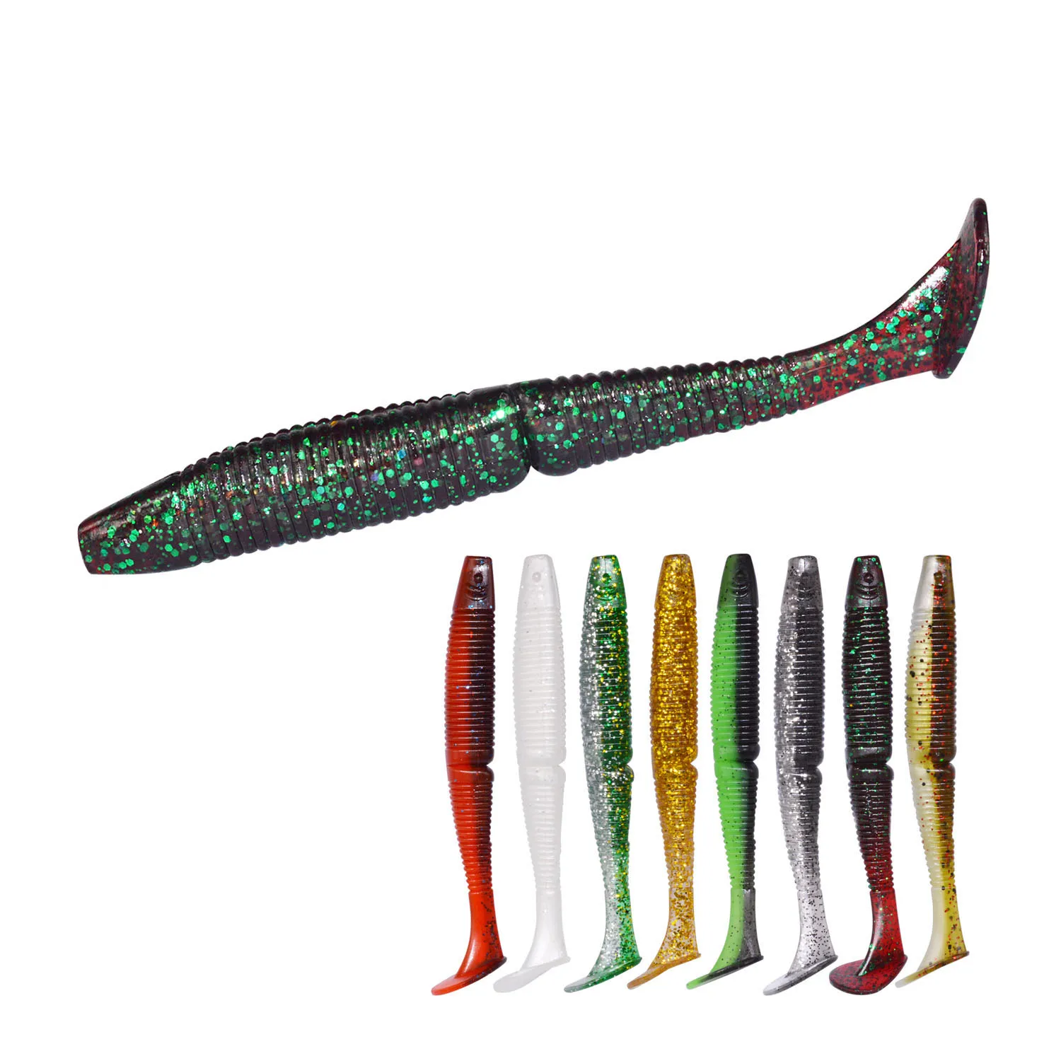 

Silicone Rubber 140mm 17g Soft Bait Worm Silicone Carp Artificial Soft Lures for Fishing Peche, 8 colors