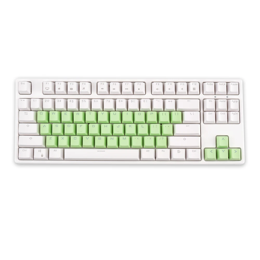

Translucent OEM Keycaps DIY Gaming Mechanical Keyboard Green Gradient 37 Keys PBT Backlit Keycaps Set, Pure green