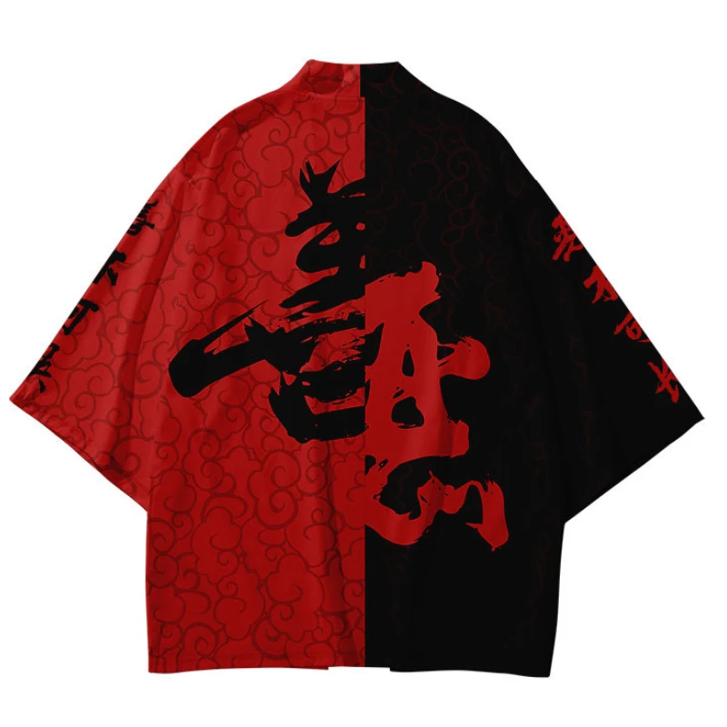 

Harajuku Haori Top Shirts Yukata Plus Size Chinese Style Fashion Japanese Kimono Streetwear Cardigan Women Men Samurai