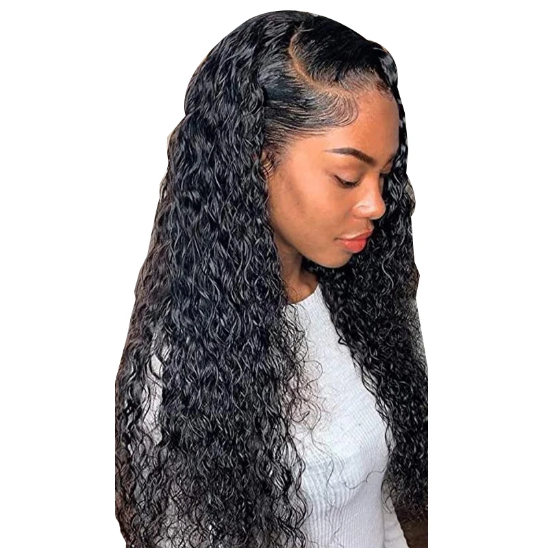 

MF0202 cbrstyle 20 Inches Brazilian Virgin Human Hair Wigs Water Wave Ear to Ear Lace Frontal Wigs