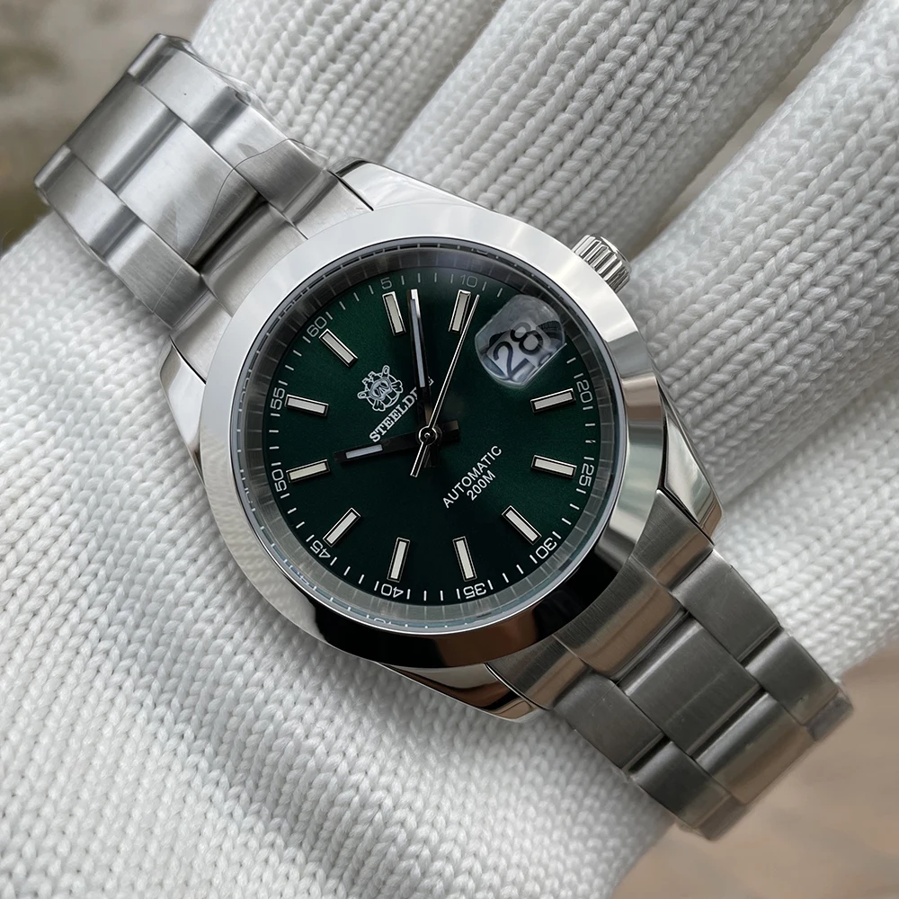 

STEELDIVE SD1934 Green Dial  Stainless Steel Case NH35 Automatic Movement 200M Waterproof Dive Watch for Men