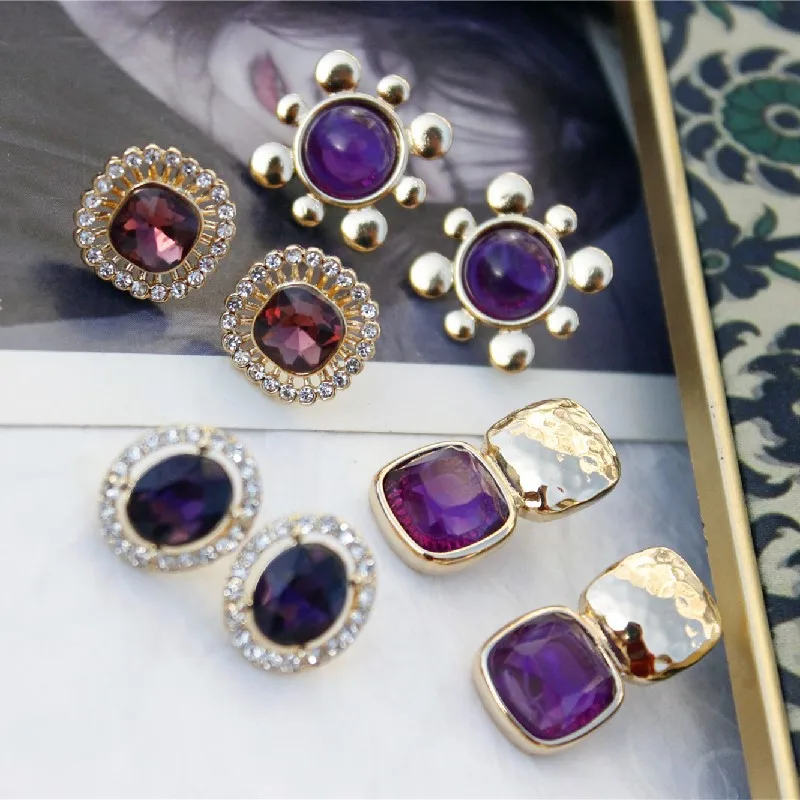 

Opal Ball Studs Shiny Light Rhinestone Royal Dark Blue Solitaire Stud Bling Earrings Mossanite Earring, Pics show